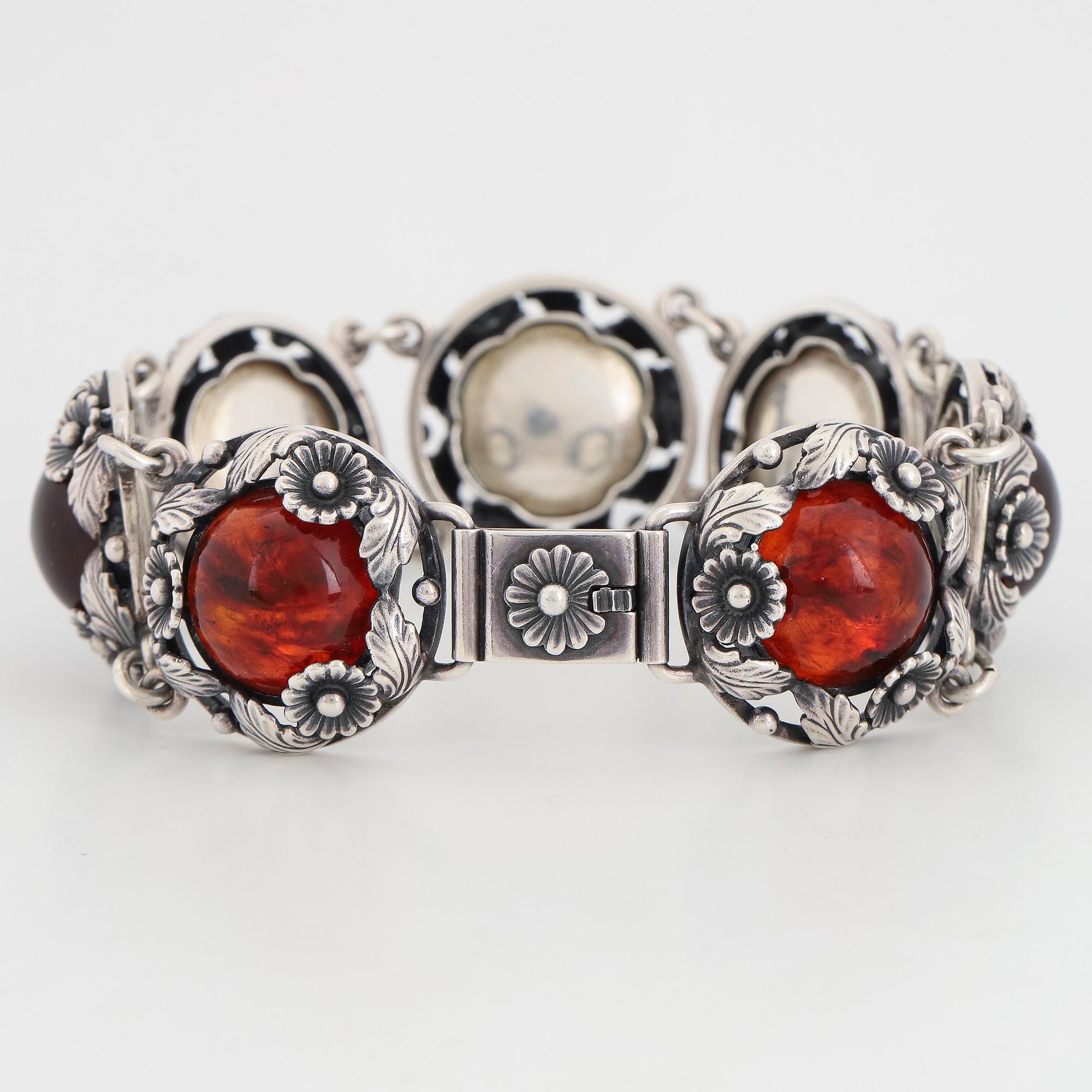 Nils Erik From silver and amber bracelet.