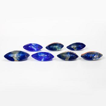 Kjell Engman, Seven glass heads, Kosta Boda.