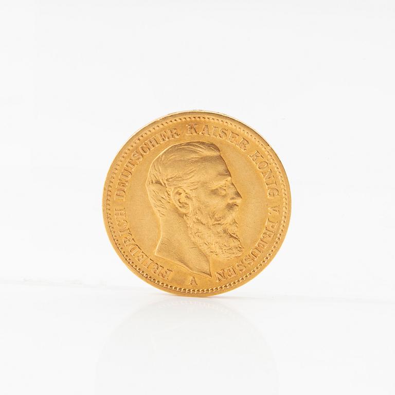 Gold coin 20 marks 1888 German Empire Friedrich III.