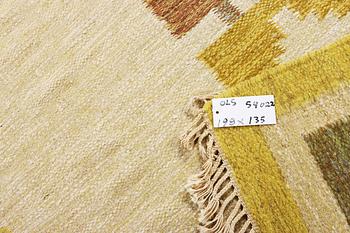 Ida Rydelius, a flat weave carpet, signed IS, Sweden, c. 198 x 135 cm.