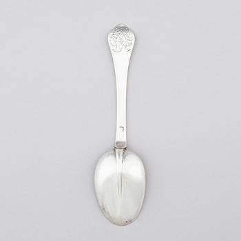 A Baroque silver spoon, mark of Adam Neuhof, Viborg, Denmark (1703-1723).