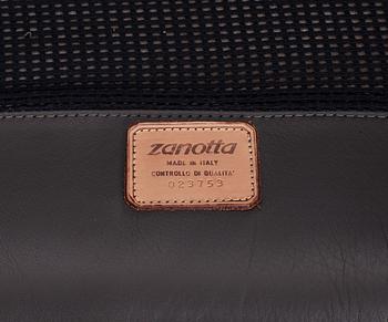 A Jonathan De Pas, Donato D'Urbino & Paolo Lomazzi three-seated 'Onda' grey leather sofa, Zanotta, Italy.