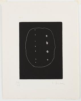 Lucio Fontana, Etsning ur "Dix eaux-fortes. L'Épée dans l'eau" (Alain Jouffroy).