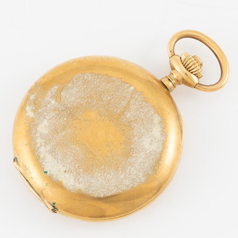 Pocket watch, 18K gold, hunter, 49,5 mm.