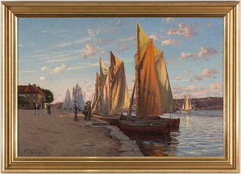 JOHAN ERICSON, oil on canvas, signed and dated Marstrand 1904.