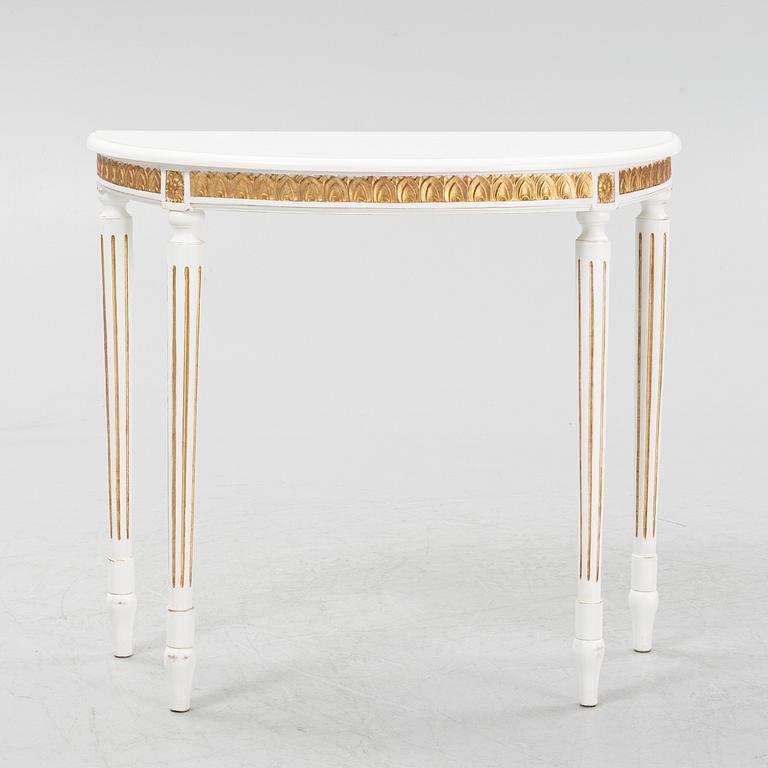 A Gustavian style side table, around 1900.