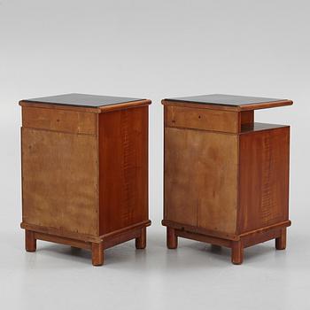 A pair of bedside tables, 1930's-40's.