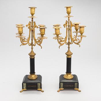 A pair of candelabras, from late 19th century.