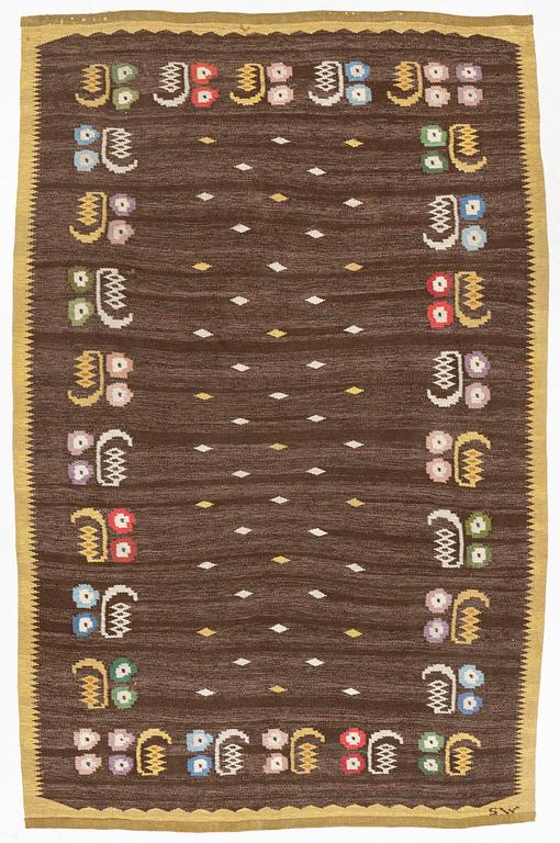 Matta, Solveig Westerberg, rölakan, "La Petite", saluförd av Nils Nessim AB, ca 305 x 197 cm.