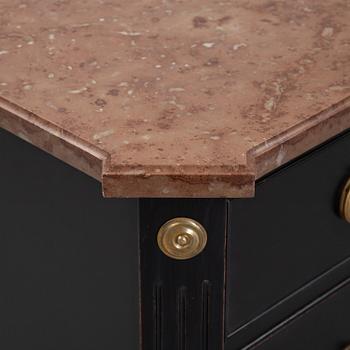 A gustavian style chest of drawers, second half of the 20th century.