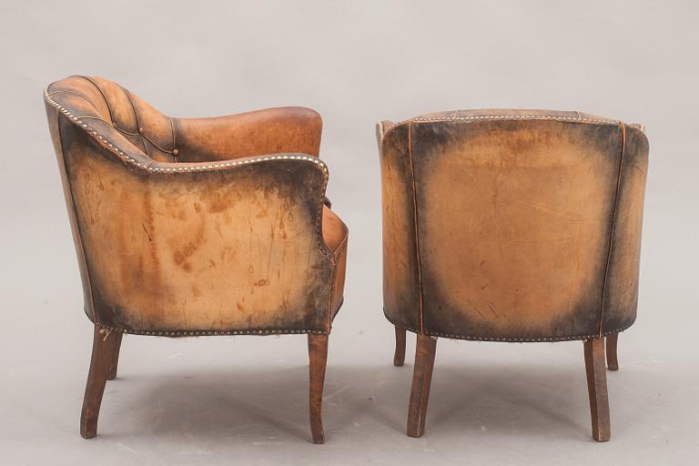 FÅTÖLJER. 2 st art deco. 1930-tal.