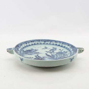 A Chinese blue and white hot water dish, Qing dynasty, Qianlong (1736-95).