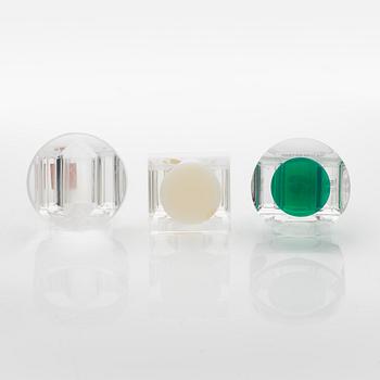 Siv Lagerström, three acrylic plastic rings, 1970s.