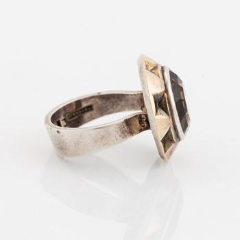 Sigurd Persson, silver and smoky quartz ring.