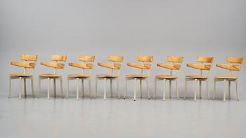 Åke Axelsson, a set of eight chairs, model "Gustav 5", Galleri Stolen, Sweden, post 1994.