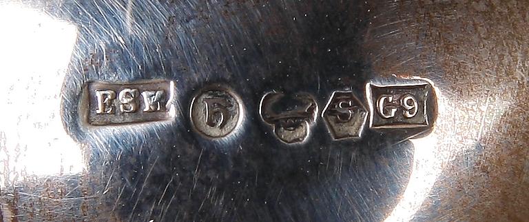 LJUSSTAKAR, ett par, silver, rokokostil, Sverige 1957.