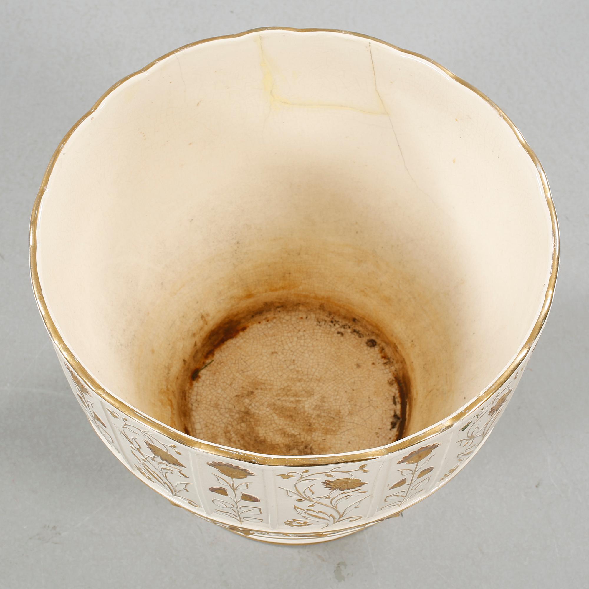 Earthenware flower pot, Rörstrand, first half of the 20th century.