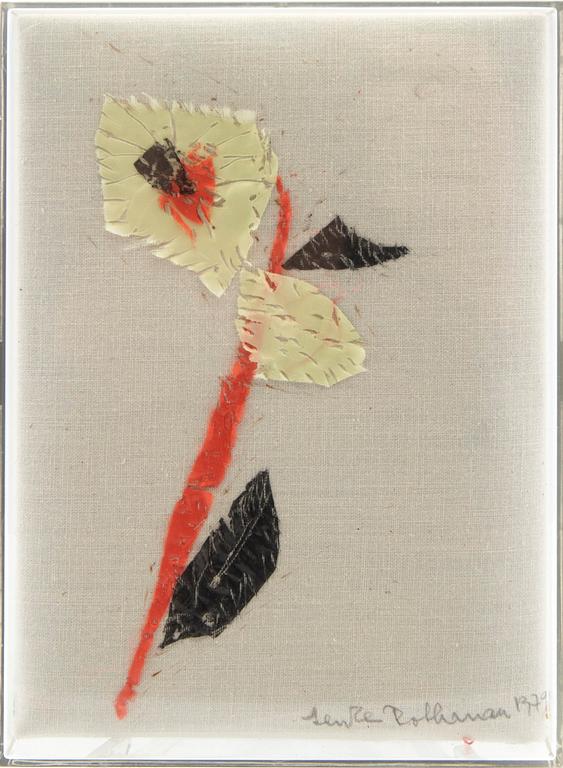 Lenke Rothman, "Blommor, inristad", blandteknik, 1979.