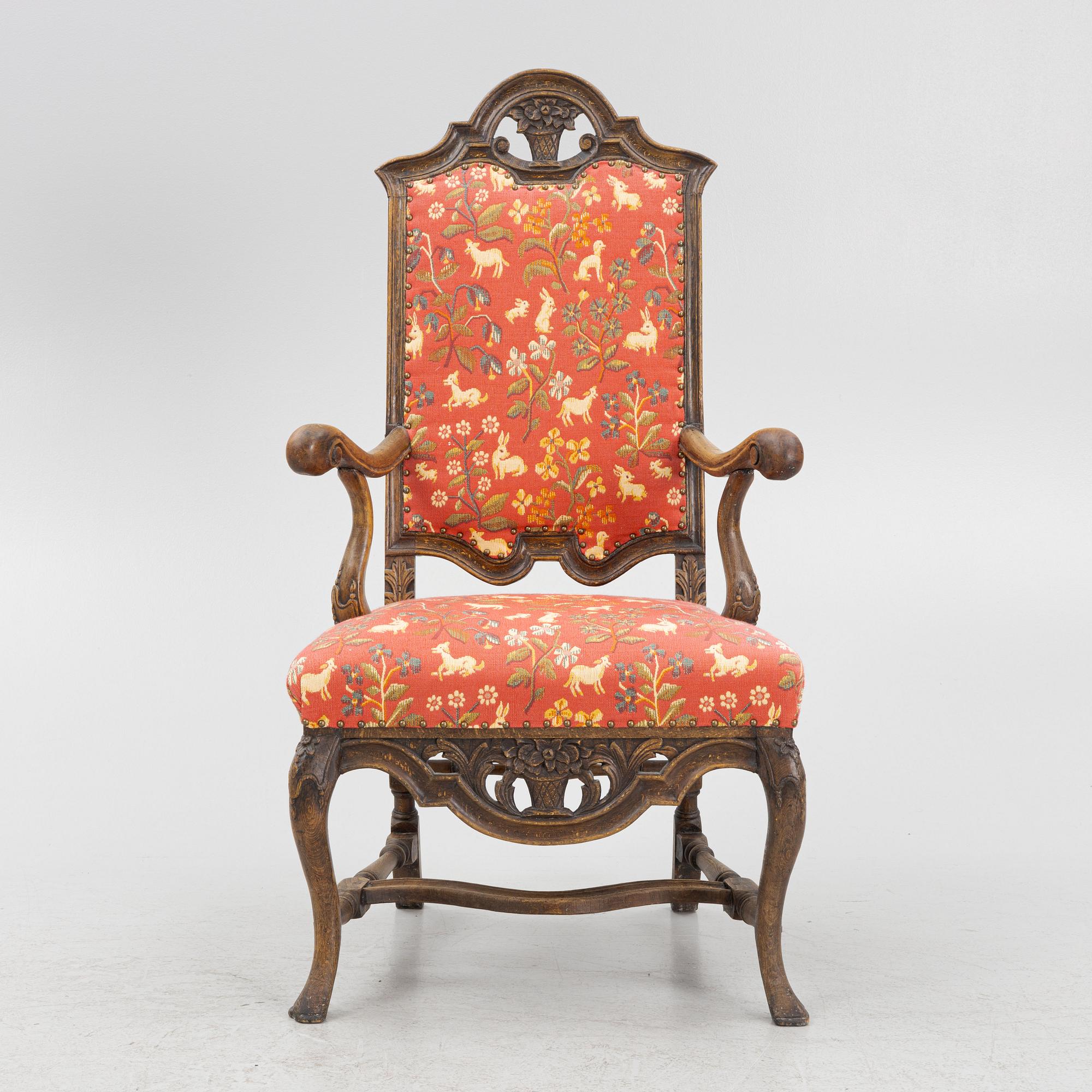 Karmstol, barock, nordeuropa, omkring år 1700.