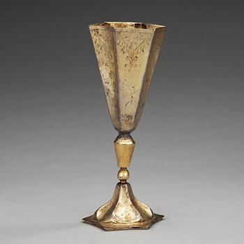 A German 17th century silver-gilt cup, makers mark of Stephan Gressel, Nürnberg (1602-1634).