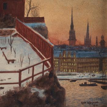 OSKAR BERGMAN, signed Oskar Bergman and dated 1941, water colour.