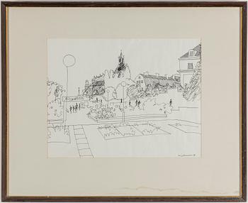 STIG CLAESSON, an ink drawing, signed and dated 81.