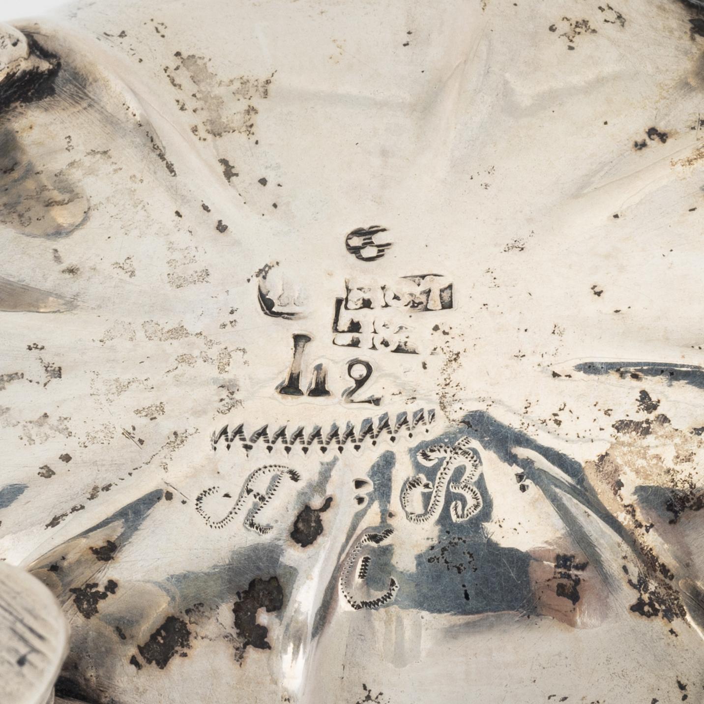 A Swedish Parcel-Gilt Silver Rococo Creamer and Salt Cellar, 18th century.