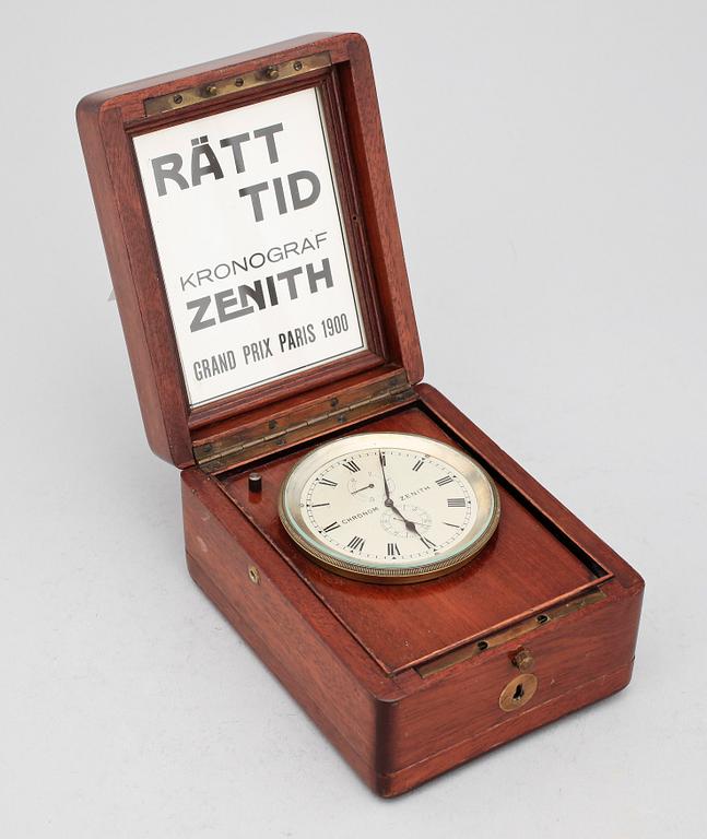 BORDSUR, Zenith "Rätt tid", chronom, kronograf, "Grand prix Paris 1900", 1900-tal.
