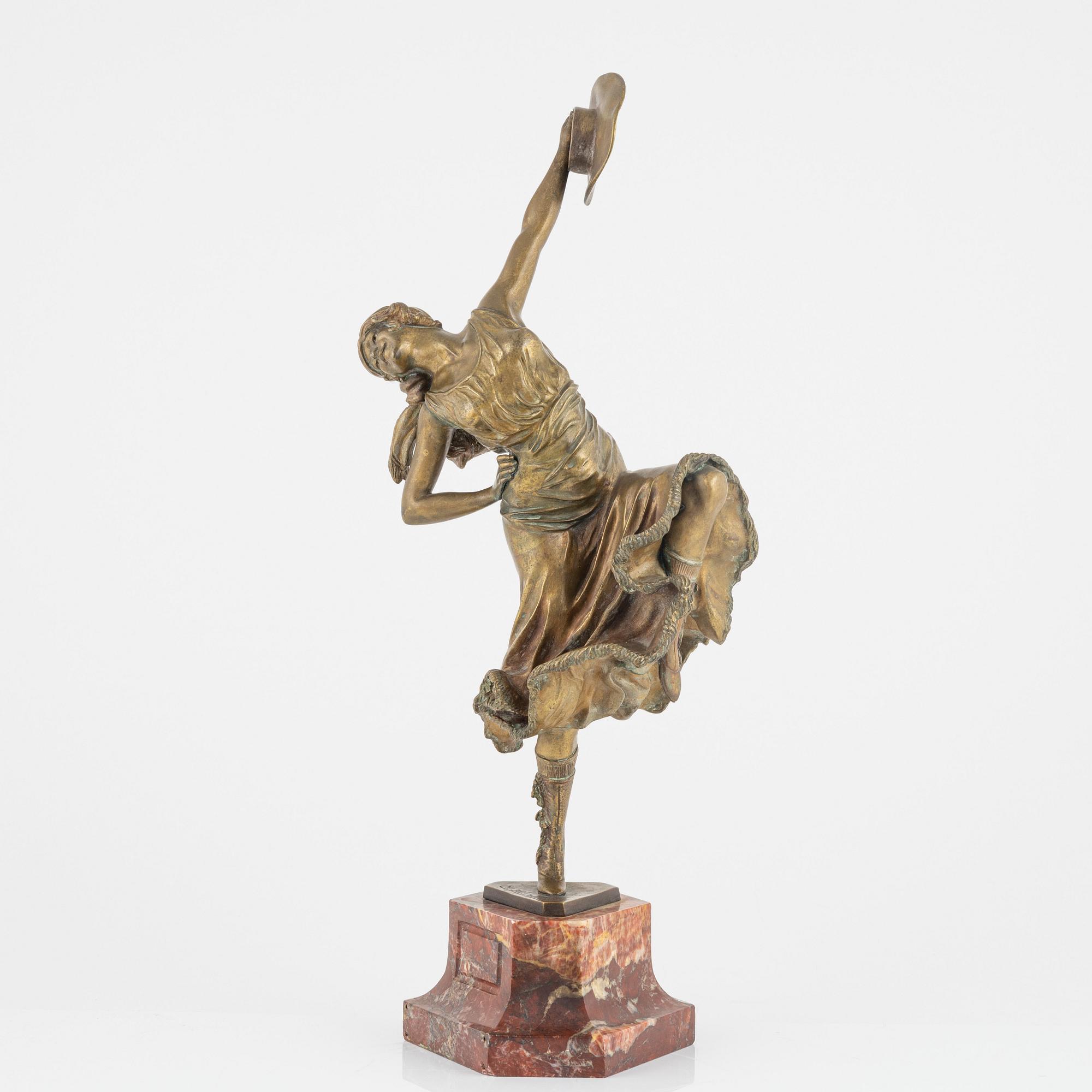 Claire Jeanne Roberte Colinet, a bronze sculpture, signed.