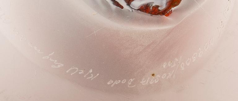 Kjell Engman, a signed glass sculpture Kosta Boda.