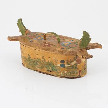 A Swedish painted box with cover, early 20th Century.