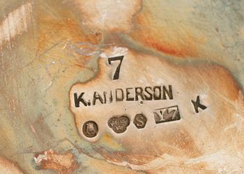 BÄGARE, 2 st, silver, en märkt K Andersson, 1925 samt en 1942. Vikt ca 155 gram.