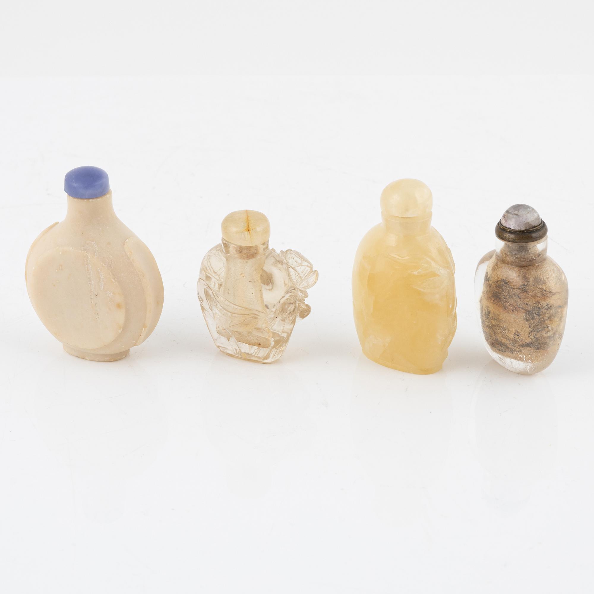 Nine snuff bottles, China, 20th century.