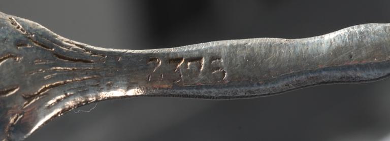 PARTI BESTICK, 6 delar. Silver, importstämplar mm.