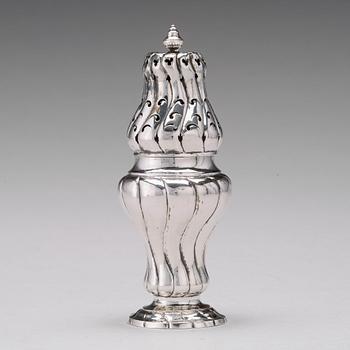 A Baltic 18th century sugar-caster, mark of Johan Diedrich Rehwald, Riga (1731-1781(-93)).