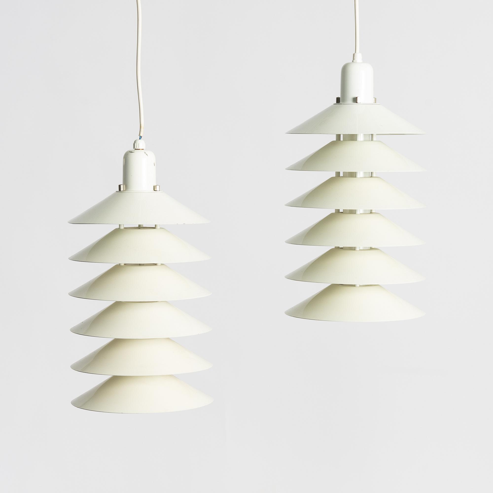 Jörgen Gammelgaard, taklampor, ett par, "Tip Top 6", Pandul 1960/70-tal.