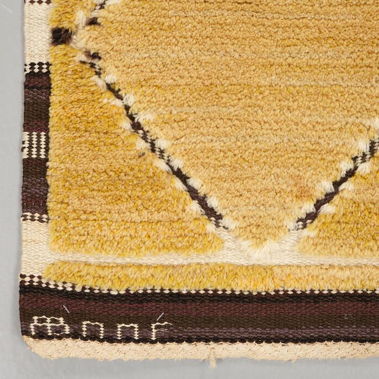 Barbro Nilsson, A CARPET, "Guldklimpen", knotted pile in relief, ca 332,5 x 259,5 cm, signed AB MMF BN.