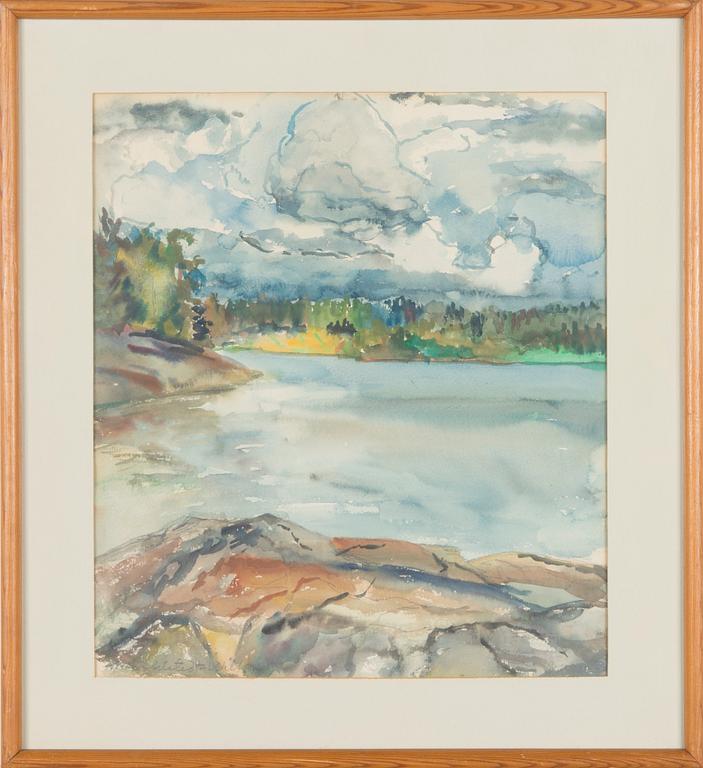 Margareta Ahlstedt-Willandt, Utsikt från Falkholm mot Lill-Pellinge. Hummelholm till vänster.