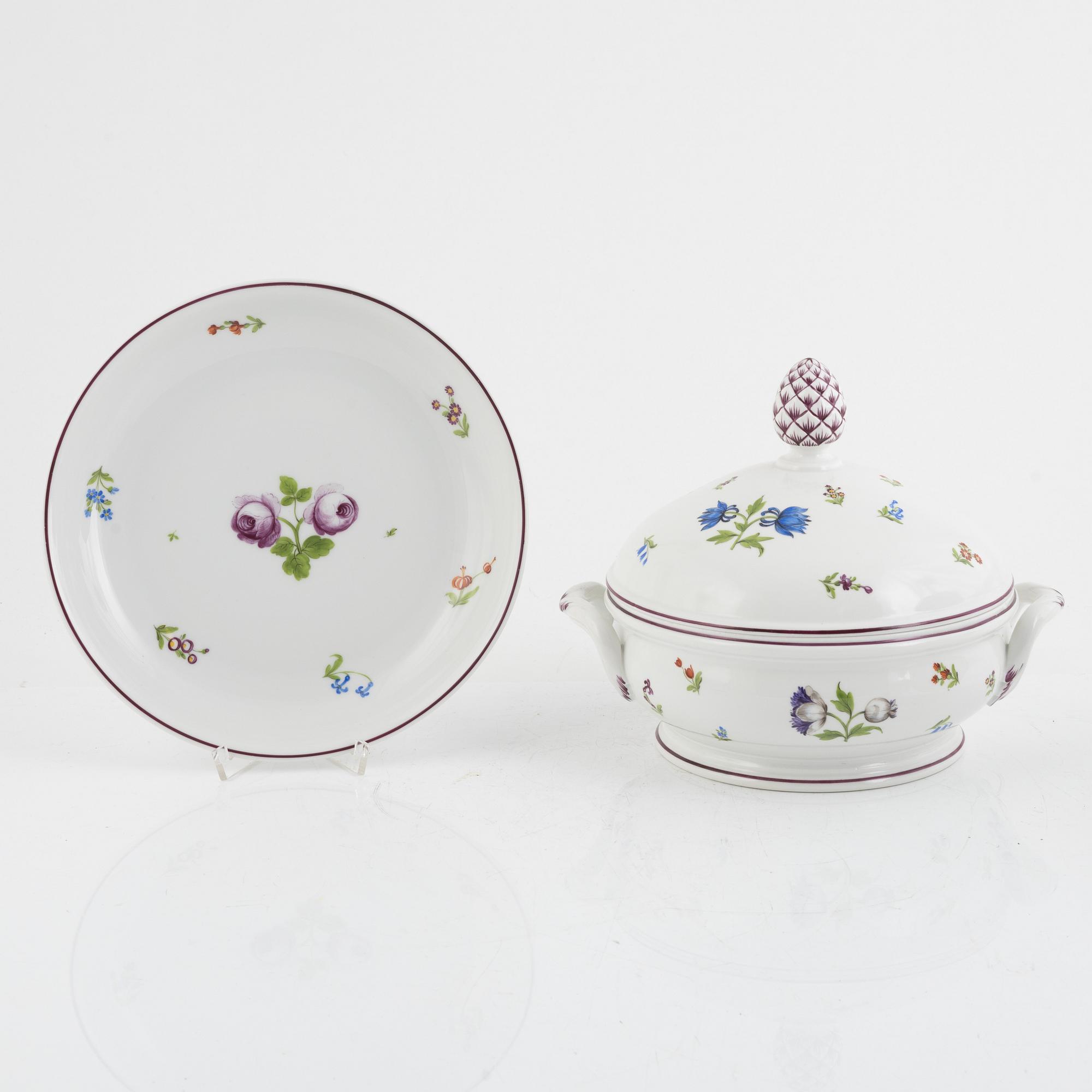 A 92-piece porcelain dinner service, Nymphenburg, Germany.