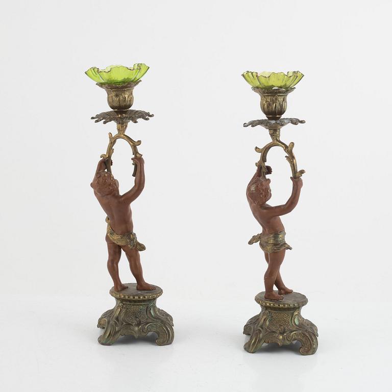 Candlesticks, a pair, first half of the 20th century.