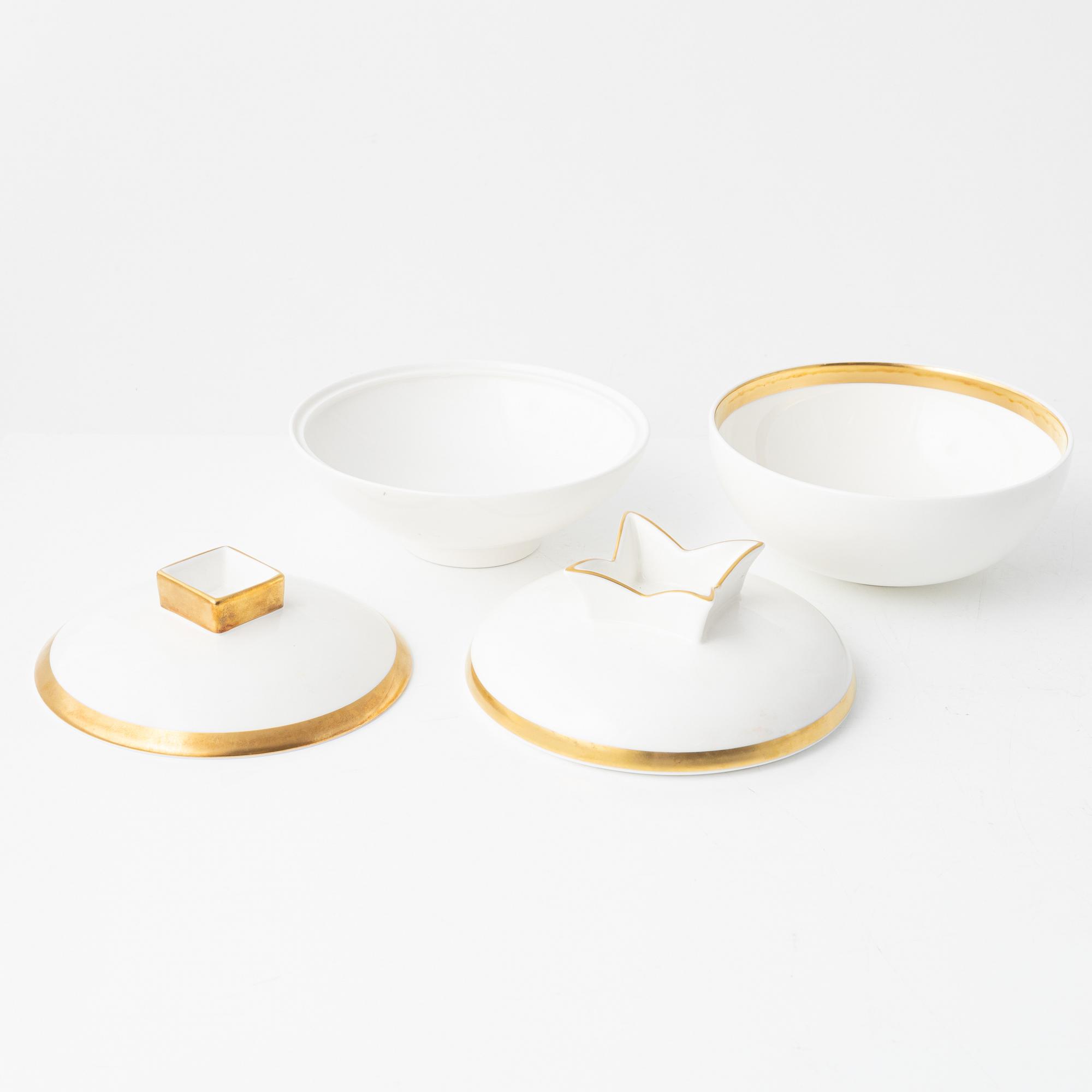 Karin Björquist, a group of twelve 'Nobel' bone china service parts, Rörstrand.