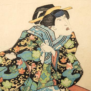 Utagawa Kunisada (Toyokuni III), Kabuki - Lady Sagarni, 女房さがみ 瀬川菊之丞.