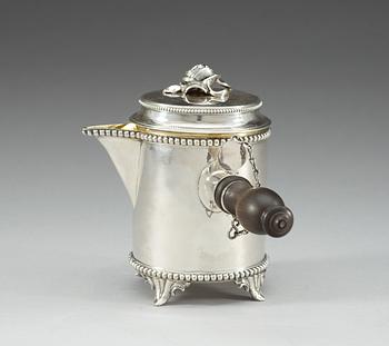 A Swedish parcel-gilt milk pot, makers mark of Johan Malmstedt, Gothenburg 1795.