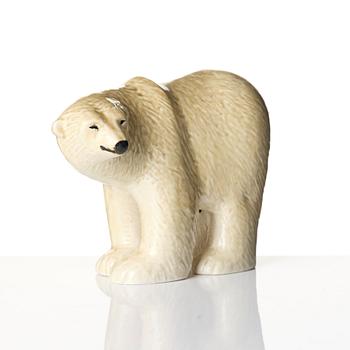 Lisa Larson, figurines 2 pcs, stoneware, polar bear from the Skansen series, and Pelle from Larson's children.