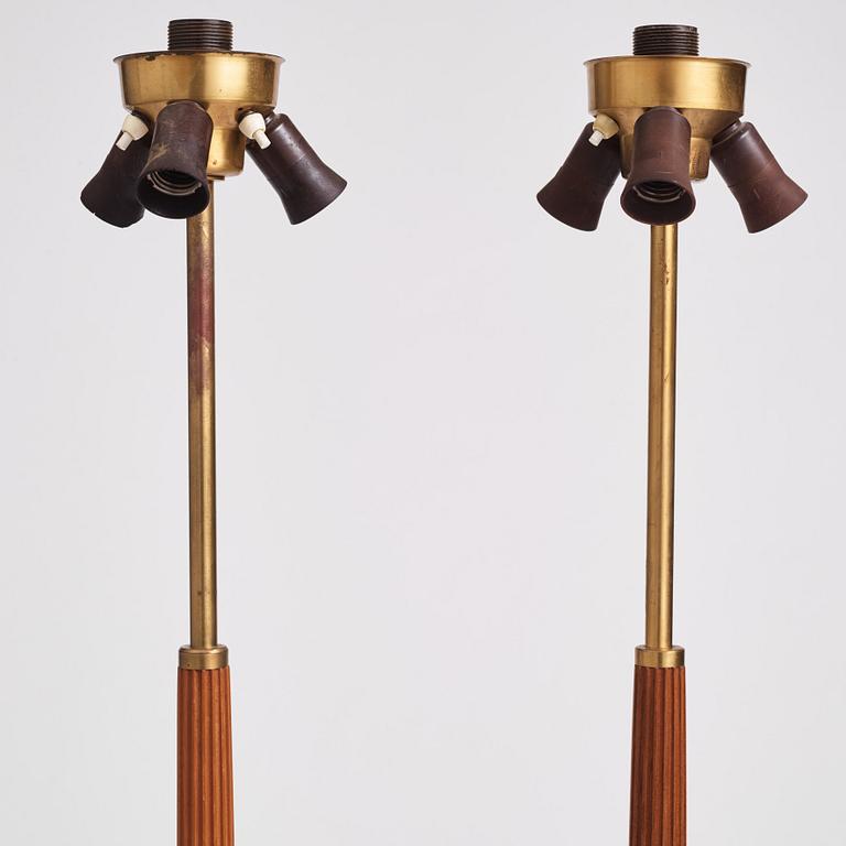 Hans Bergström, a pair of floor lamps model "522", ateljé Lyktan, Åhus 1950s.