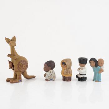 Lisa Larson, five stoneware figurines, Gustavsberg.