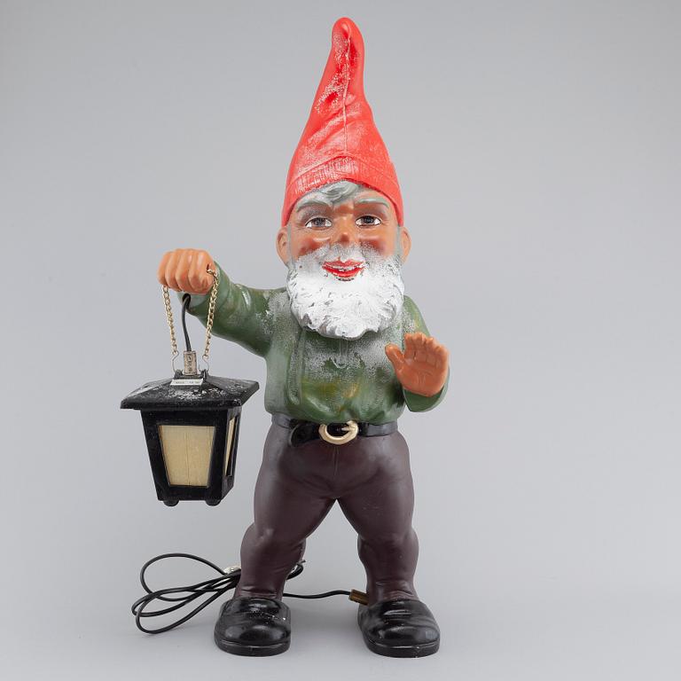 A ceramic gnome with lantern by Heissner, Germany, second half of the 20th century.