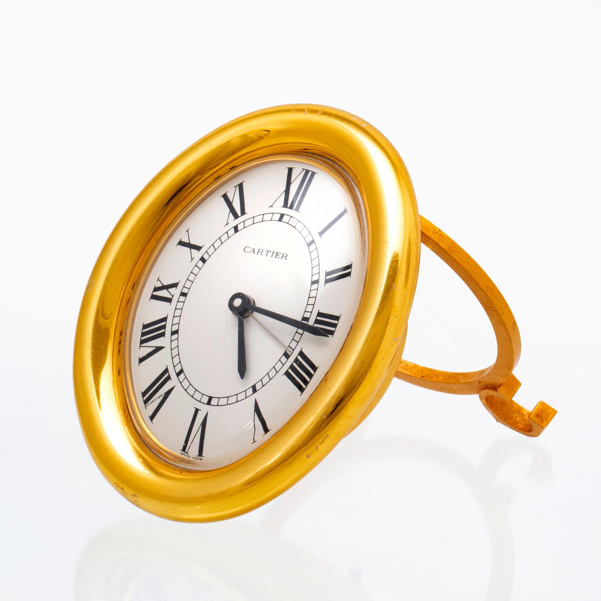 Cartier, bordsur / väckarklocka, 90 x 74 mm.