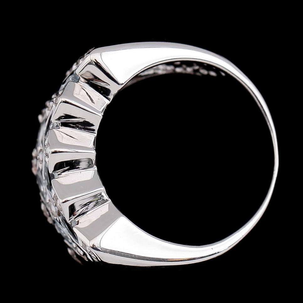RING, sterlingsilver, akvamariner och safirer. Vikt ca 6,8 g.