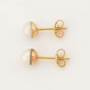 Mabe pearl stud earrings.